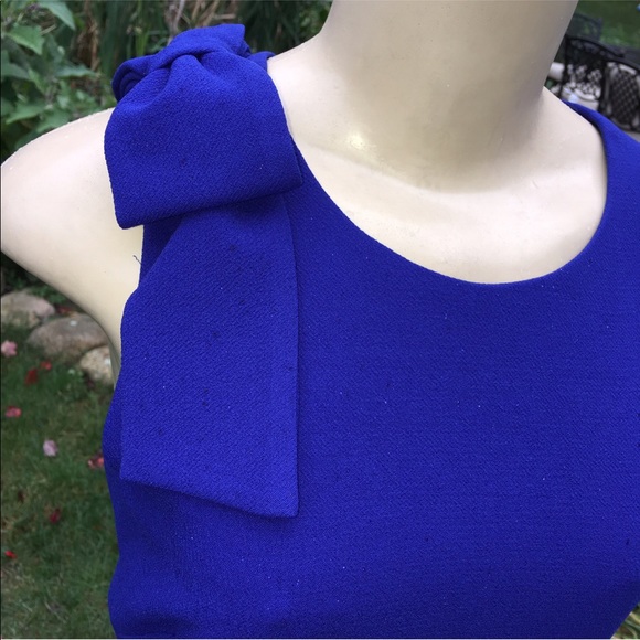 A line ELIZA Jroyal blue dress NWT 10 Shoulder bow - Picture 5 of 9